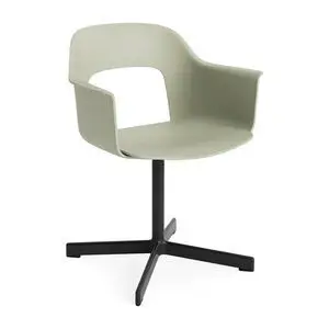 Hay - Layout Lænestol 231 Sort pulverlakeret aluminium 4-stjernet drejefod Standard glider - Pastelgrøn