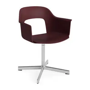 Hay - Layout Lænestol 231 Poleret aluminium 4-stjernet drejefod Standard glider - Bordeaux