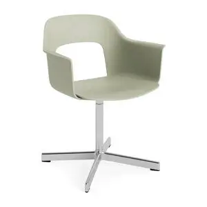 Hay - Layout Lænestol 231 Poleret aluminium 4-stjernet drejefod Standard glider - Pastelgrøn