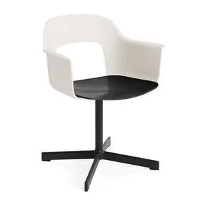 Hay - Layout Lænestol 232 Sort pulverlakeret aluminium 4-stjernet drejefod Standard glider - Cremehvid