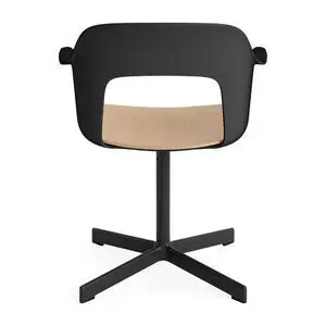 Hay - Layout Lænestol 232 Sort pulverlakeret aluminium 4-stjernet drejefod Standard glider - Sort