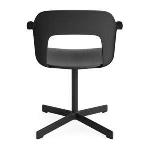 Hay - Layout Lænestol 232 Sort pulverlakeret aluminium 4-stjernet drejefod Standard glider - Sort