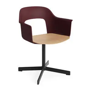 Hay - Layout Lænestol 232 Sort pulverlakeret aluminium 4-stjernet drejefod Standard glider - Bordeaux