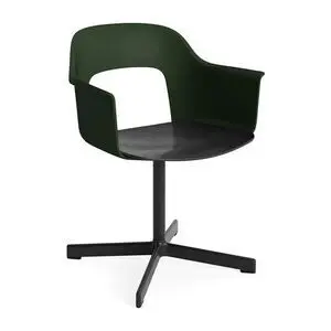 Hay - Layout Lænestol 232 Sort pulverlakeret aluminium 4-stjernet drejefod Standard glider - Flaskegrøn