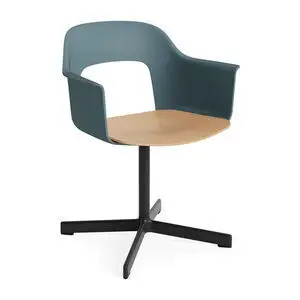 Hay - Layout Lænestol 232 Sort pulverlakeret aluminium 4-stjernet drejefod Standard glider - Ocean