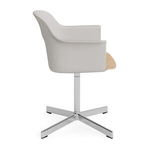 Hay - Layout Lænestol 232 Poleret aluminium 4-stjernet drejefod Standard glider - Himmelgrå