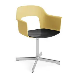 Hay - Layout Lænestol 232 Poleret aluminium 4-stjernet drejefod Standard glider - Biscotti