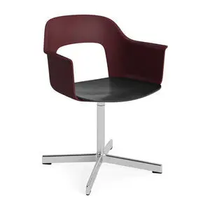 Hay - Layout Lænestol 232 Poleret aluminium 4-stjernet drejefod Standard glider - Bordeaux
