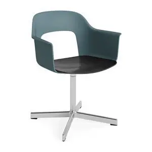 Hay - Layout Lænestol 232 Poleret aluminium 4-stjernet drejefod Standard glider - Ocean