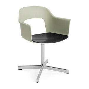 Hay - Layout Lænestol 232 Poleret aluminium 4-stjernet drejefod Standard glider - Pastelgrøn