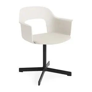Hay - Layout Lænestol 233 Sort pulverlakeret aluminium 4-stjernet drejefod Standard glider - Cremehvid