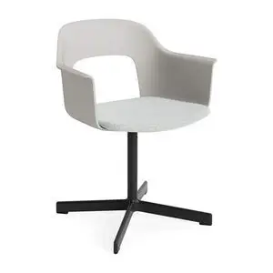 Hay - Layout Lænestol 233 Sort pulverlakeret aluminium 4-stjernet drejefod Standard glider - Himmelgrå