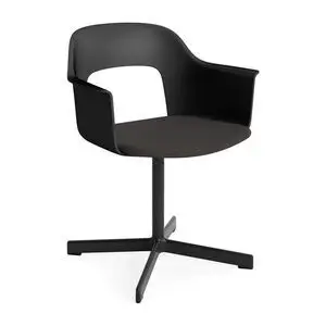 Hay - Layout Lænestol 233 Sort pulverlakeret aluminium 4-stjernet drejefod Standard glider - Sort