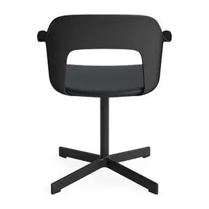 Hay - Layout Lænestol 233 Sort pulverlakeret aluminium 4-stjernet drejefod Standard glider - Sort