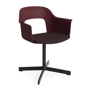 Hay - Layout Lænestol 233 Sort pulverlakeret aluminium 4-stjernet drejefod Standard glider - Bordeaux