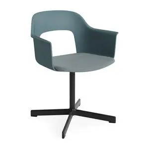 Hay - Layout Lænestol 233 Sort pulverlakeret aluminium 4-stjernet drejefod Standard glider - Ocean