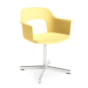 Hay - Layout Lænestol 233 Poleret aluminium 4-stjernet drejefod Standard glider - Biscotti