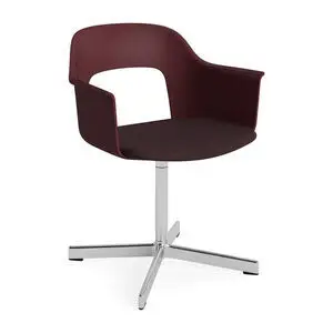 Hay - Layout Lænestol 233 Poleret aluminium 4-stjernet drejefod Standard glider - Bordeaux
