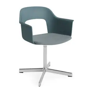 Hay - Layout Lænestol 233 Poleret aluminium 4-stjernet drejefod Standard glider - Ocean