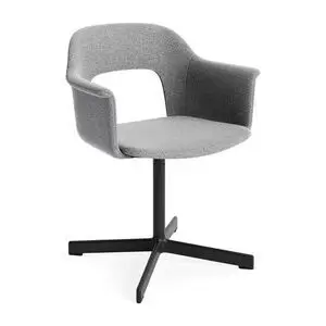 Hay - Layout Lænestol 234 Sort pulverlakeret aluminium 4-stjernet drejefod Standard glider - Sort