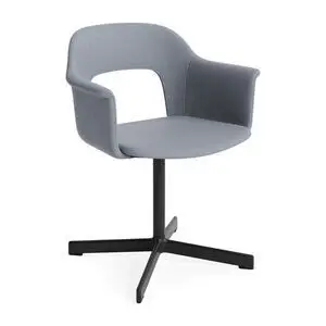 Hay - Layout Lænestol 234 Sort pulverlakeret aluminium 4-stjernet drejefod Standard glider - Sort