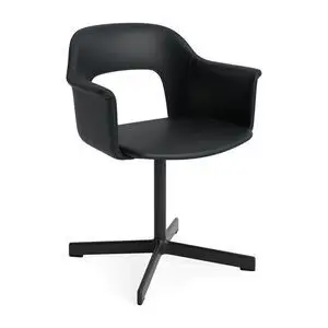 Hay - Layout Lænestol 234 Sort pulverlakeret aluminium 4-stjernet drejefod Standard glider - Sort