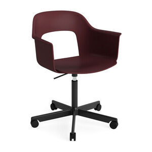 Hay - Layout Lænestol 241 Sort pulverlakeret aluminium 5-stjernet drejelig Gasløft Hjulbase - Bordeaux