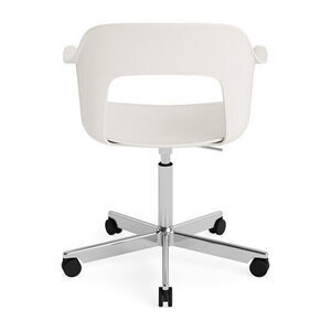 Hay - Layout Lænestol 241 Poleret aluminium 5-stjernet drejestol Gasløft Hjulbase - Cremehvid