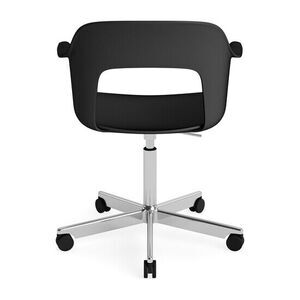 Hay - Layout Lænestol 241 Poleret aluminium 5-stjernet drejestol Gasløft Hjulbase - Sort