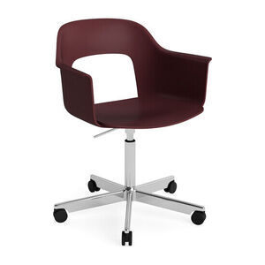 Hay - Layout Lænestol 241 Poleret aluminium 5-stjernet drejestol Gasløft Hjulbase - Bordeaux