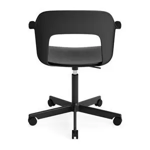 Hay - Layout Lænestol 242 Sort pulverlakeret aluminium 5-stjernet drejelig Gaslift Hjulbase - Sort
