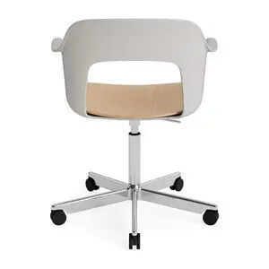 Hay - Layout Lænestol 242 Poleret aluminium 5-stjernet drejestol Gasløft Hjulbase - Himmelgrå