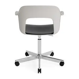 Hay - Layout Lænestol 242 Poleret aluminium 5-stjernet drejestol Gasløft Hjulbase - Himmelgrå