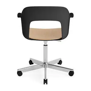 Hay - Layout Lænestol 242 Poleret aluminium 5-stjernet drejestol Gasløft Hjulbase - Sort