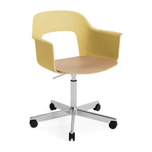 Hay - Layout Lænestol 242 Poleret aluminium 5-stjernet drejestol Gasløft Hjulbase - Biscotti