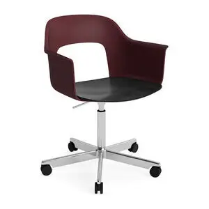 Hay - Layout Lænestol 242 Poleret aluminium 5-stjernet drejestol Gasløft Hjulbase - Bordeaux