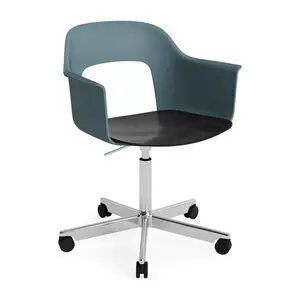 Hay - Layout Lænestol 242 Poleret aluminium 5-stjernet drejestol Gasløft Hjulbase - Ocean