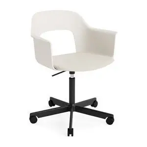 Hay - Layout Lænestol 243 Sort pulverlakeret aluminium 5-stjernet drejelig Gasløft Hjulbase - Cremehvid