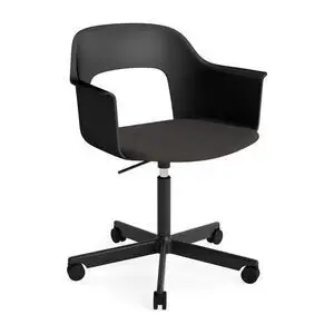 Hay - Layout Lænestol 243 Sort pulverlakeret aluminium 5-stjernet drejelig Gasløft Hjulbase - Sort