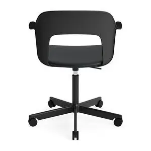 Hay - Layout Lænestol 243 Sort pulverlakeret aluminium 5-stjernet drejelig Gasløft Hjulbase - Sort