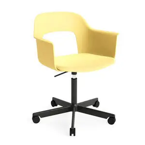 Hay - Layout Lænestol 243 Sort pulverlakeret aluminium 5-stjernet drejelig Gasløft Hjulbase - Biscotti