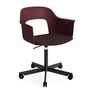 Hay - Layout Lænestol 243 Sort pulverlakeret aluminium 5-stjernet drejelig Gasløft Hjulbase - Bordeaux
