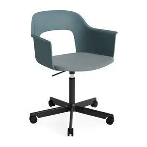 Hay - Layout Lænestol 243 Sort pulverlakeret aluminium 5-stjernet drejelig Gasløft Hjulbase - Ocean