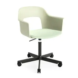 Hay - Layout Lænestol 243 Sort pulverlakeret aluminium 5-stjernet drejelig Gasløft Hjulbase - Pastelgrøn