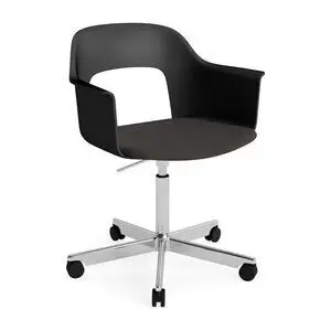 Hay - Layout Lænestol 243 Poleret aluminium 5-stjernet drejestol Gasløft Hjulbase - Sort