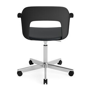 Hay - Layout Lænestol 243 Poleret aluminium 5-stjernet drejestol Gasløft Hjulbase - Sort