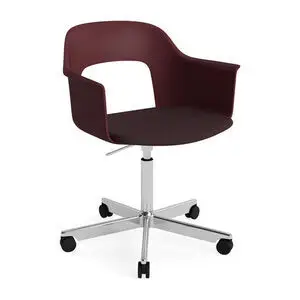 Hay - Layout Lænestol 243 Poleret aluminium 5-stjernet drejestol Gasløft Hjulbase - Bordeaux