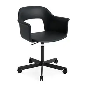 Hay - Layout Lænestol 244 Sort pulverlakeret aluminium 5-stjernet drejelig Gaslift Hjulbase - Sort