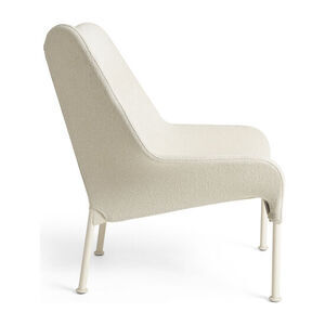 Hay - O2 Lounge Chair Æggeskal pulverlakeret stål 4-benet fodsæt Filtglider - Blød creme