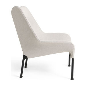 Hay - O2 Lounge Chair Sort pulverlakeret stål 4-benet fodsæt Filtglider - Blød lysegrå